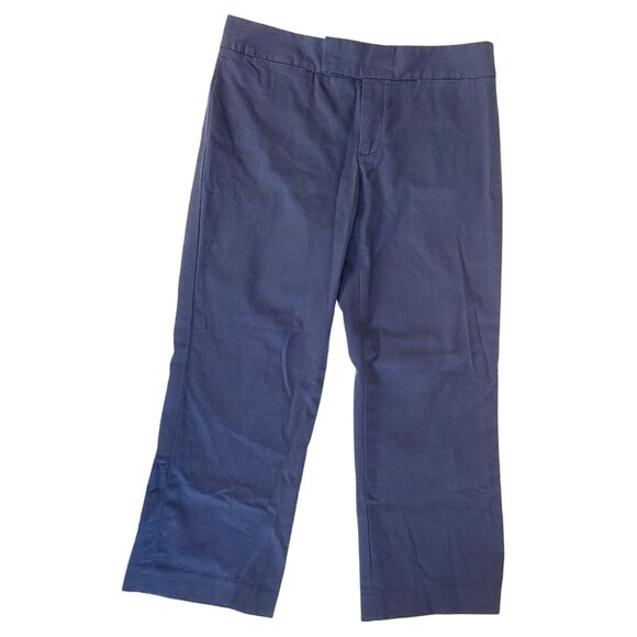 Gap Womens Navy Blue Chino Pants Size 8 Straight Leg Pockets Cotton - Picture 1 of 12